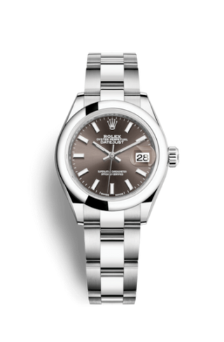 Rolex - 279160-0010  Lady-Datejust 28 Stainless Steel Domed / Oyster / Dark Grey