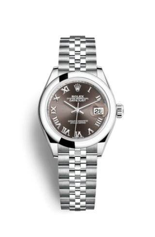 Rolex - 279160-0011  Lady-Datejust 28 Stainless Steel Domed / Jubilee / Dark Grey Roman