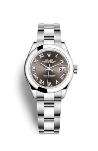 Rolex - 279160-0012  Lady-Datejust 28 Stainless Steel Domed / Oyster / Dark Grey Roman