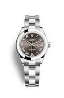 Rolex Lady-Datejust 28 Platinum Diamond / President / Grey Diamonds (279160-0012)