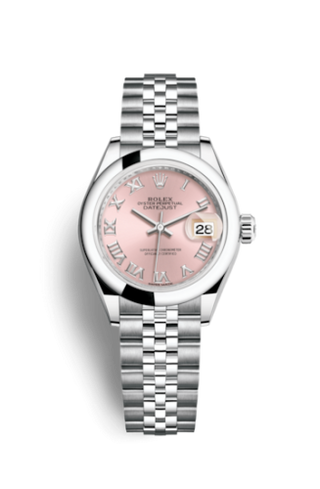 Rolex - 279160-0013  Lady-Datejust 28 Stainless Steel Domed / Jubilee / Pink Roman