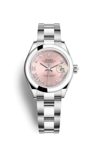 Rolex - 279160-0014  Lady-Datejust 28 Stainless Steel Domed / Oyster / Pink Roman