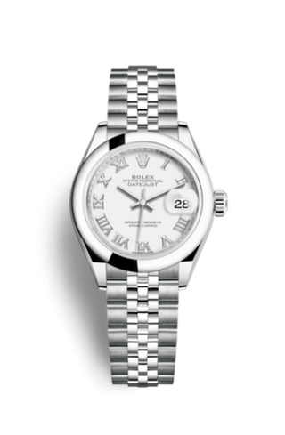 Rolex - 279160-0015  Lady-Datejust 28 Stainless Steel Domed / Jubilee / White Roman