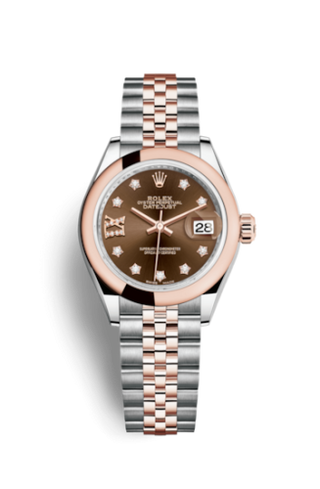 Rolex - 279161-0003  Lady-Datejust 28 Rolesor Rose Domed / Jubilee / Chocolate Diamond