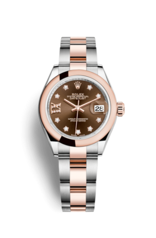 Rolex - 279161-0004  Lady-Datejust 28 Rolesor Rose Domed / Oyster / Chocolate Diamond