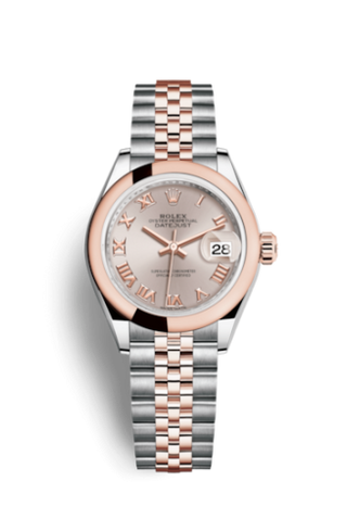 Rolex - 279161-0005  Lady-Datejust 28 Rolesor Rose Domed / Jubilee / Sundust Roman