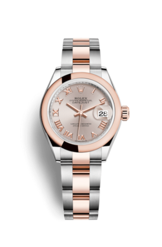 Rolex - 279161-0006  Lady-Datejust 28 Rolesor Rose Domed / Oyster / Sundust Roman