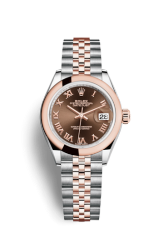 Rolex - 279161-0009  Lady-Datejust 28 Rolesor Rose Domed / Jubilee / Chocolate Roman