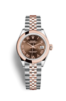 Rolex Lady-Datejust 28 Rolesor Rose Domed / Oyster / Chocolate Roman (279161-0009)