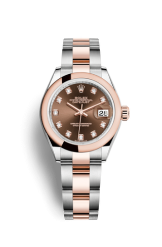 Rolex - 279161-0012  Lady-Datejust 28 Rolesor Rose Domed / Oyster / Chocolate Diamond