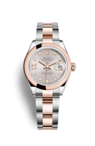 Rolex - 279161-0019  Lady-Datejust 28 Rolesor Rose Domed / Oyster / Sundust Diamond