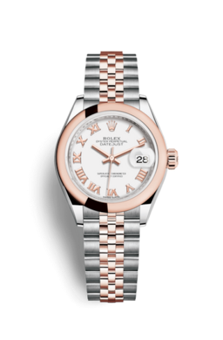 Rolex - 279161-0021  Lady-Datejust 28 Rolesor Rose Domed / Jubilee / White Roman