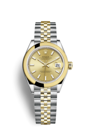 Rolex - 279163-0001  Lady-Datejust 28 Rolesor Yellow Domed / Jubilee / Champagne