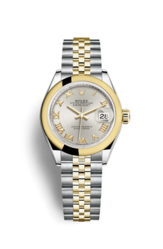 Rolex - 279163-0005  Lady-Datejust 28 Rolesor Yellow Domed / Jubilee / Silver Roman