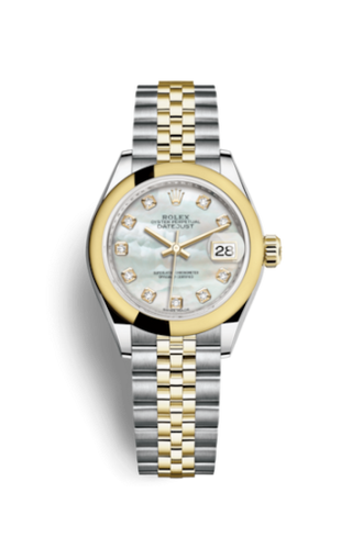 Rolex - 279163-0013  Lady-Datejust 28 Rolesor Yellow Domed / Jubilee / MOP