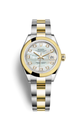 Rolex - 279163-0014  Lady-Datejust 28 Rolesor Yellow Domed / Oyster / MOP