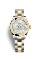 Rolex Lady-Datejust 28 Rolesor Yellow Diamond / Oyster / Mint Green Diamond (279163-0014)