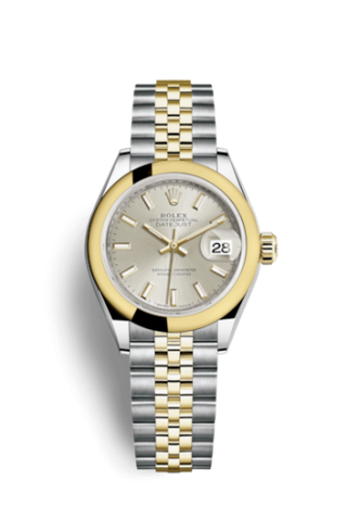 Rolex - 279163-0019  Lady-Datejust 28 Rolesor Yellow Domed / Jubilee / Silver