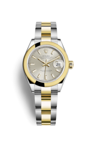 Rolex - 279163-0020  Lady-Datejust 28 Rolesor Yellow Domed / Oyster / Silver