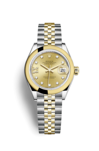 Rolex - 279163-0022  Lady-Datejust 28 Rolesor Yellow Domed / Jubilee / Champagne Diamond