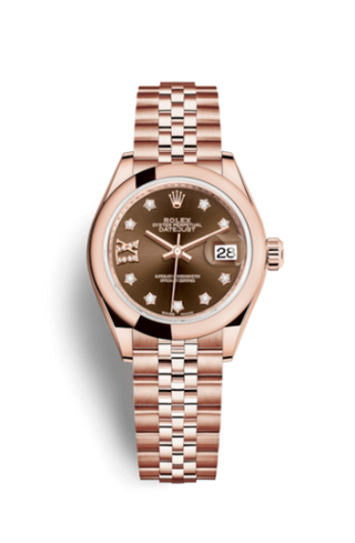 Rolex - 279165-0004  Lady-Datejust 28 Everose Domed  / Jubilee / Chocolate Diamond