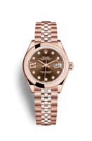 Rolex Lady-Datejust 28 Rolesor Rose Fluted / Oyster / Chocolate (279165-0004)