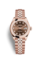 Rolex Lady-Datejust 28 Rolesor Rose Fluted / Oyster / White Roman (279165-0016)