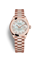 Rolex Lady-Datejust 28 Stainless Steel / Diamond / White - Roman / Jubilee (279165-0017)