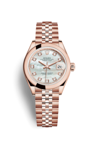 Rolex - 279165-0018  Lady-Datejust 28 Everose Domed / Jubilee / MOP