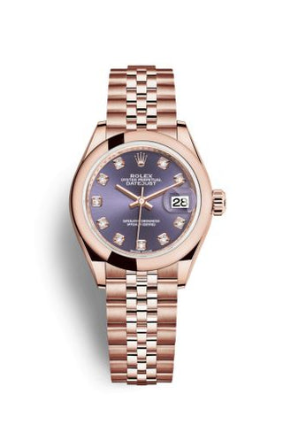 Rolex - 279165-0020  Lady-Datejust 28 Everose Domed / Jubilee / Aubergine