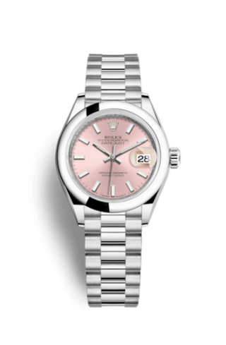 Rolex - 279166-0004  Lady-Datejust 28 Platinum Domed / President / Pink