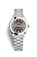 Rolex Lady-Datejust 28 Rolesor Yellow Fluted / Oyster / Lavender Diamond (279166-0011)