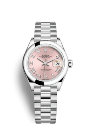 Rolex - 279166-0012  Lady-Datejust 28 Platinum Domed / President / Pink Roman