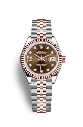 Rolex - 279171-0003  Lady-Datejust 28 Rolesor Rose Fluted / Jubilee / Chocolate Diamond