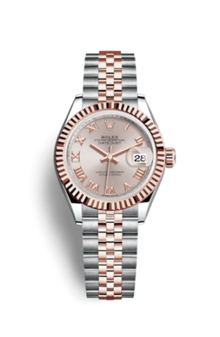 Rolex - 279171-0005  Lady-Datejust 28 Rolesor Rose Fluted / Jubilee / Sundust Roman