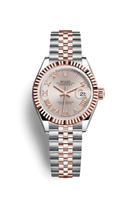 Rolex Lady-Datejust 28 Rolesor Rose Fluted / Oyster / Chocolate Diamond (279171-0005)