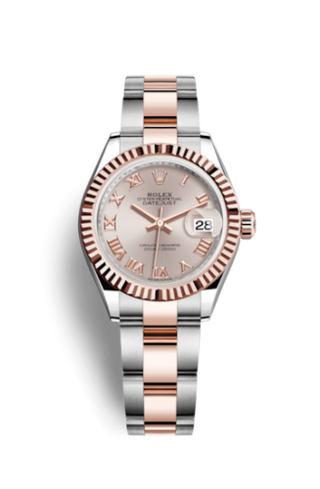 Rolex - 279171-0006  Lady-Datejust 28 Rolesor Rose Fluted / Oyster / Sundust Roman