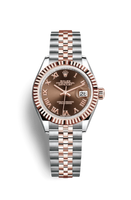 Rolex Lady-Datejust 28 Rolesor Rose Fluted / Oyster / Olive Diamonds (279171-0009)