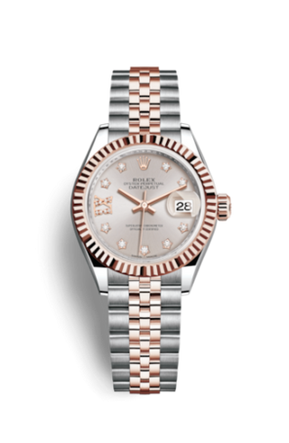 Rolex - 279171-0019  Lady-Datejust 28 Rolesor Rose Fluted / Jubilee / Sundust Diamond