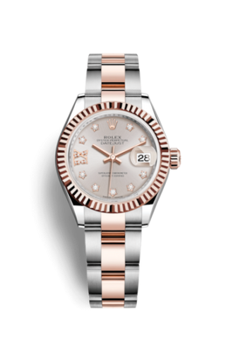 Rolex - 279171-0020  Lady-Datejust 28 Rolesor Rose Fluted / Oyster / Sundust Diamond