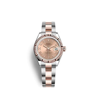 Rolex - 279171-0026  Lady-Datejust 28 Stainless Steel / Rose Gold /  Fluted / Rose - Roman / Oyster