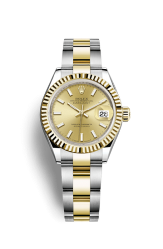 Rolex - 279173-0002  Lady-Datejust 28 Rolesor Yellow Fluted / Oyster / Champagne