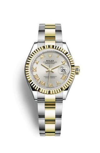 Rolex - 279173-0006  Lady-Datejust 28 Rolesor Yellow Fluted / Oyster / Silver Roman