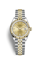 Rolex Lady-Datejust 28 Yellow Gold Fluted / President / Lilac Diamond (279173-0011)