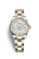 Rolex Lady-Datejust 28 Everose Domed / Jubilee /  Paved Roman (279173-0014)