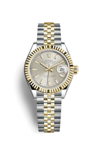 Rolex - 279173-0019  Lady-Datejust 28 Rolesor Yellow Fluted / Jubilee / Silver