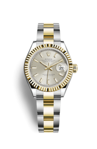 Rolex - 279173-0020  Lady-Datejust 28 Rolesor Yellow Fluted / Oyster / Silver