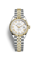 Rolex Lady-Datejust 28 Stainless Steel Fluted / Grey - Roman / Jubilee (279173-0023)