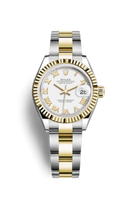 Rolex Lady-Datejust 28 Stainless Steel Fluted / Silver - Diamond / Oyster (279173-0024)