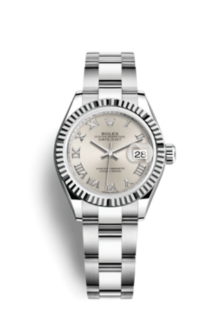 Rolex - 279174-0008  Lady-Datejust 28 Stainless Steel Fluted / Silver - Roman / Oyster